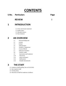 CONTENTS  S.No.     Particulars      