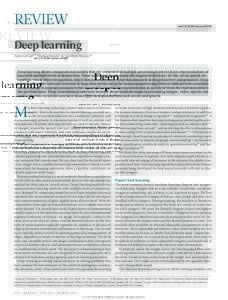 REVIEW  doi:nature14539 Deep learning Yann LeCun1,2, Yoshua Bengio3 & Geoffrey Hinton4,5
