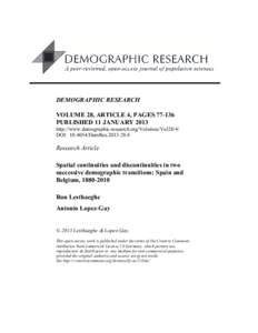 DEMOGRAPHIC RESEARCH VOLUME 28, ARTICLE 4, PAGESPUBLISHED 11 JANUARY 2013 http://www.demographic-research.org/Volumes/Vol28/4/ DOI: DemRes