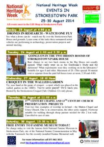 National Heritage Week EEEVENTS IN STROKESTOWN PARK 25–30 August 2014