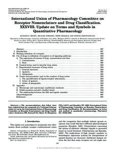 [removed]-597–606$7.00 PHARMACOLOGICAL REVIEWS Copyright © 2003 by The American Society for Pharmacology and Experimental Therapeutics Pharmacol Rev 55:597–606, 2003  Vol. 55, No. 4