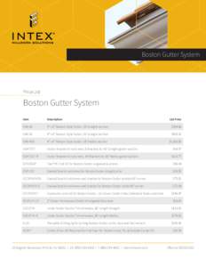 Boston Gutter System  Price List --------------------