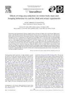 Biology / Aviculture / Measurement / Bird behavior / Bird flight / Bird / Analysis of covariance / Aviary / Ornithology / Wing loading / Great tit / Allometry