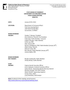 California State Board of Pharmacy 1625 N. Market Blvd, N219, Sacramento, CA[removed]Phone: ([removed]Fax: ([removed]www.pharmacy.ca.gov