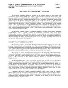 FAIRFAX COUNTY COMPREHENSIVE PLAN, 2013 Edition Jefferson Planning District, Amended through[removed]Overview AREA I Page 1