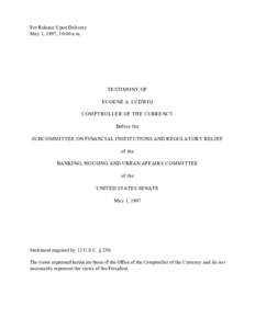 Community Reinvestment Act / Law / Finance / Politics of the United States / Federal Reserve System / Savings and loan association / Investment banking / New York State Banking Department / Banking in the United States / Financial institutions / Bank / Office of the Comptroller of the Currency