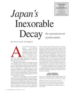 Japan’s Inexorable Decay THE MAGAZINE OF INTERNATIONAL ECONOMIC POLICY