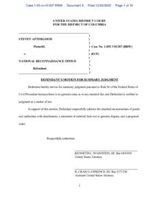 Freedom of information legislation / Motion / Freedom of Information Act / National Reconnaissance Office / Appeal / Federal Rules of Civil Procedure / Anderson v. Liberty Lobby /  Inc. / Lawsuit / Summary judgment / Law / Judgment / Celotex Corp. v. Catrett