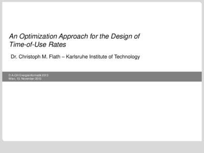 Energy / Mathematical optimization / Operations research / Feed-in tariff