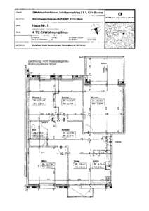 Zeichnung: nicht massstabgetreu Wohnungsfläche 90 m2 Balkon  Eingang