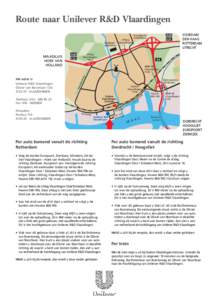 Route naar Unilever R&D Vlaardingen Vlietland Ziekenhuis A20 E25