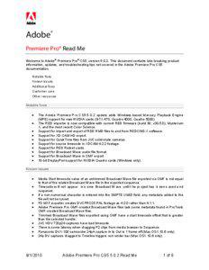 Adobe® Adobe Premiere Pro CS5[removed]Read Me