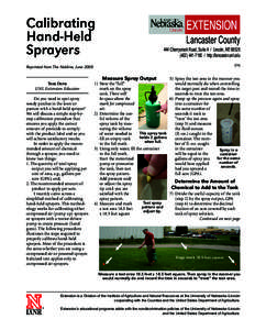 Calibrating Hand-Held Sprayers Lancaster County