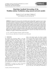 Statistical forecasting / Weather prediction / Econometrics / Computational neuroscience / Madden–Julian oscillation / Tropical meteorology / Forecasting / Numerical weather prediction / Regression analysis / Atmospheric sciences / Meteorology / Statistics