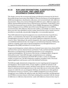 Draft DRECP and EIR/EIS CHAPTER III.14. BLM LAND DESIGNATIONS, CLASSIFICATIONS, ALLOCATIONS, AND LANDS WITH WILDERNESS CHARACTERISTICS III.14  BLM LAND DESIGNATIONS, CLASSIFICATIONS,