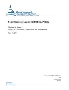 Statements of Administration Policy