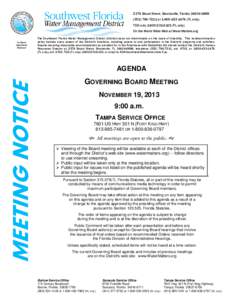 Business / Corporate governance / Committees / Corporations law / Public comment / Private law / Minutes / Southwest Florida Water Management District / Agenda / Meetings / Parliamentary procedure / Government