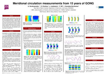 Meridional circulation measurements from 15 years of GONG A. 1,2 Serebryanskiy , 1