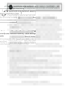 Discharge and Transition Planning - Adult Bibliography