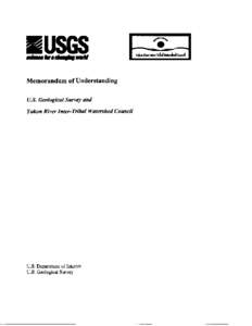 Memorandum of Understanding  u.s. Geological Survey and