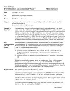 Oregon EQC Meeting (December 2010), Item K, Revisions to Regional Haze BART Rules for PGE Baordman Power Plant