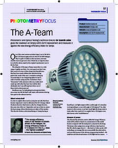 57   LUST FOR LIGHT Chris Roche reveals his favourite luminaires p40  PHOTOMETRY FOCUS