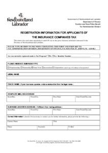 Application for Insurance Companies