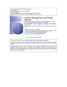 This article was downloaded by:[Princeton University] On: 28 April 2008 Access Details: [subscription number[removed]Publisher: Routledge Informa Ltd Registered in England and Wales Registered Number: [removed]Register