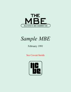 Sample MBE February 1991 See Caveat Inside ®