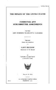 S. PUB[removed]THE SENATE OF THE UNITED STATES COMMITTEE AND SUBCOMMITTEE ASSIGNMENTS
