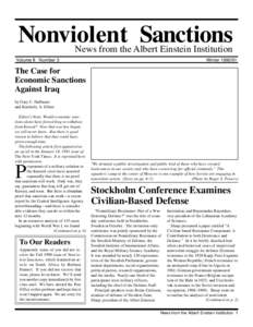 Nonviolent Sanctions News from the Albert Einstein Institution Volume II Number 3  Winter[removed]