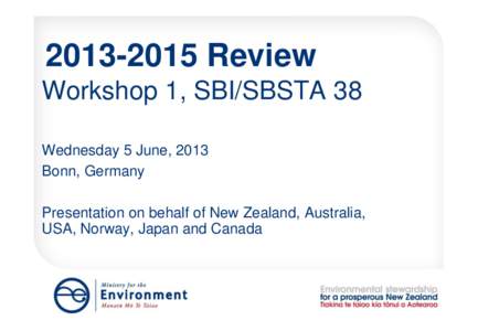 [removed]Review Workshop 1, SBI/SBSTA 38 Wednesday 5 June, 2013 Bonn, Germany Presentation on behalf of New Zealand, Australia, USA, Norway, Japan and Canada