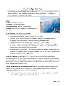 Low-carbon economy / Appropriate technology / Environmental technology / Technological change / First Solar / Renewable energy commercialization / Photovoltaics / Photovoltaic system / Sustainable energy / Technology / Energy / Renewable energy