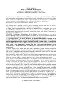 VENTI DI PACE PER LE FAMIGLIE DELLA SIRIA Iniziativa[removed]gennaio 2014 – Lega Calcio Serie A