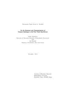 Discussion Paper Series A  No.620 On the Existence and Characterization of Unequal Exchange in the Free Trade Equilibrium