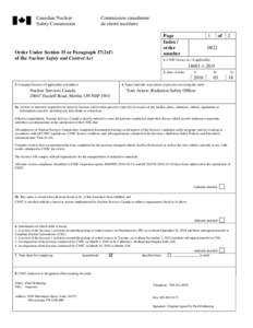 Canadian Nuclear Safety Commission / Natural Resources Canada / Government of Canada / Nuclear Safety and Control Act / Government / Nuclear technology