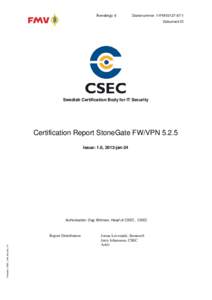 Certification Report StoneGate FW/VPN 5.2.5