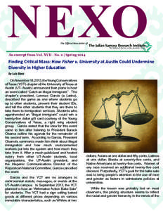NEXO The Official Newsletter of An excerpt from Vol. XVII ∙ No. 2 | Spring[removed]Finding Critical Mass: How Fisher v. University at Austin Could Undermine