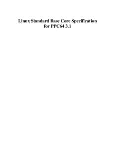 Linux Standard Base Core Specification for PPC64 3