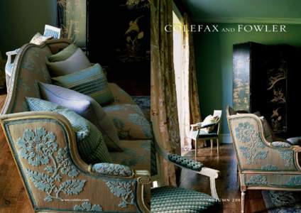 www.colefax.com  AUTUMN 2007 Chairs LEON. Cushion ROSE CHINOISE. Wallpapers FABIENNE and BAMBOO FLOWER. Floor cushions EMPEROR DAMASK.