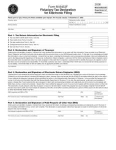 2008  Form M-8453F Fiduciary Tax Declaration for Electronic Filing
