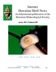 Internet Hawaiian Shell News An Educational publication of the