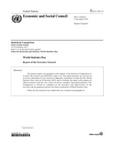 Official statistics / Demography / Econometrics / Political communication / Survey methodology / United Nations Statistics Division / World Statistics Day / Eurostat / United Nations / Statistics / Science / Information