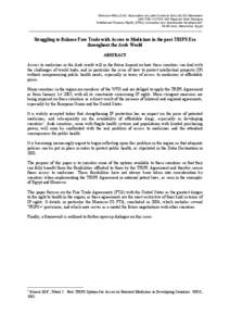 Othoman MELLOUK, Association de Lutte Contre le Sida (ALCS) Marrakech UNCTAD / ICTSD / BA Regional Arab Dialogue “Intellectual Property Rights (IPRs), Innovation and Sustainable Development” 26-28 June; Alexandria, E