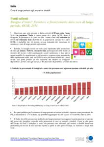 Italia Cure di lungo periodo agli anziani e disabili 18 Maggio 2011 Punti salienti Bisogno d’aiuto? Fornitura e finanziamento delle cure di lungo