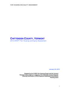 Discrimination in the United States / United States / Vermont / Chittenden County /  Vermont / Fair housing / Housing discrimination / Civil Rights Act / United States Department of Housing and Urban Development / Public housing / Burlington – South Burlington metropolitan area / Housing / Affordable housing