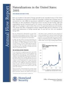 MAY[removed]Annual Flow Report Naturalizations in the United States: 2005