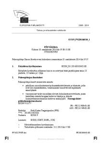 [removed]EUROOPAN PARLAMENTTI Talous- ja raha-asioiden valiokunta  ECON_PV(2014)0310_1