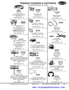 TRIMMING SUNDRIES & FASTENERS  Sec. 19 (ILLUSTRATIONS ACTUAL SIZE)