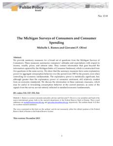 The Michigan Surveys of Consumers and Consumer Spending